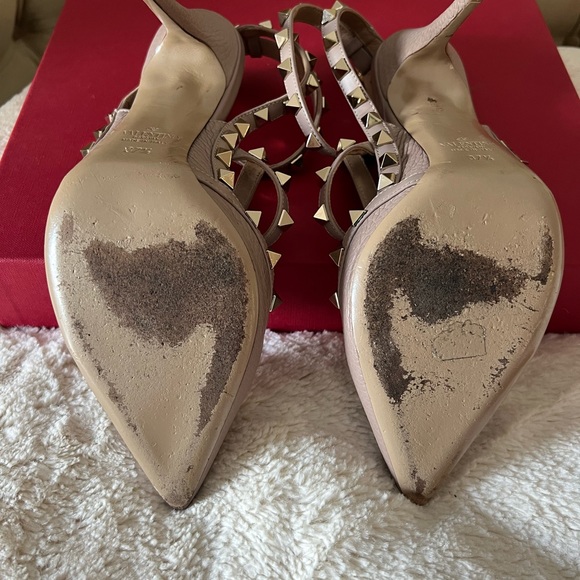 Valentino rockstar caged 100 NUDE grainy leather 37 - Picture 4 of 10